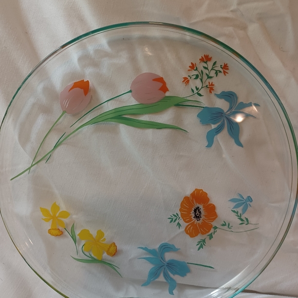 unknown Dining Vintage Painted Glass Plates 6 Poshmark